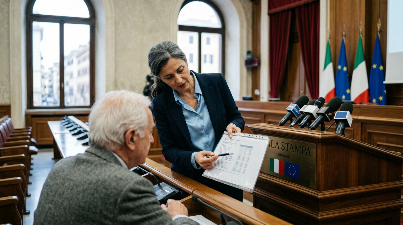 A professional consultant showing a clear document to an elderly client in a bright office.